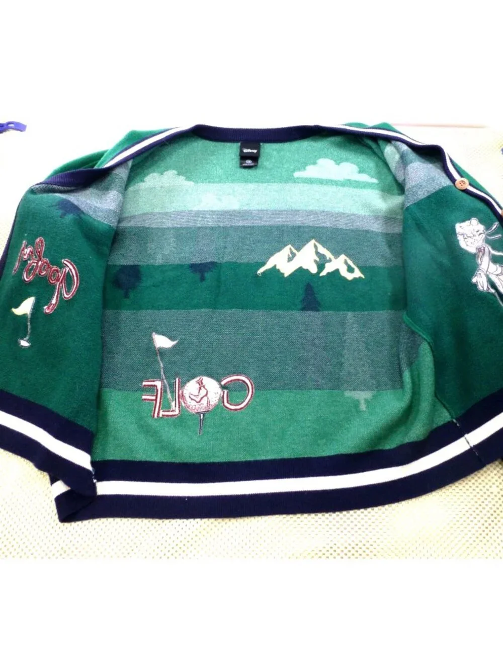 Disney Goofy Golf Sweater Cardigan Green 3X Button-Up Knit Mens Oversized Retro - Picture 12 of 16